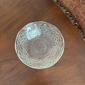 Vintage Indiana Depression Glass Clear Pineapple & Floral 7 5/8" D Serving Bowl